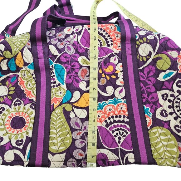 Vera‎ Bradley Large Quilted Travel Weekender Bag Floral Pattern Pockets Straps - Picture 7 of 9
